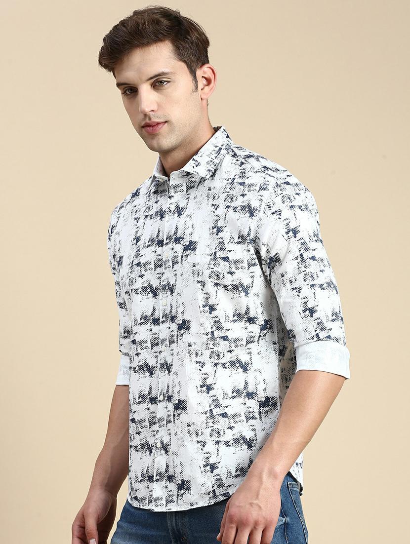 mens printed casual shirt - 19944601 - Standard Image - 2