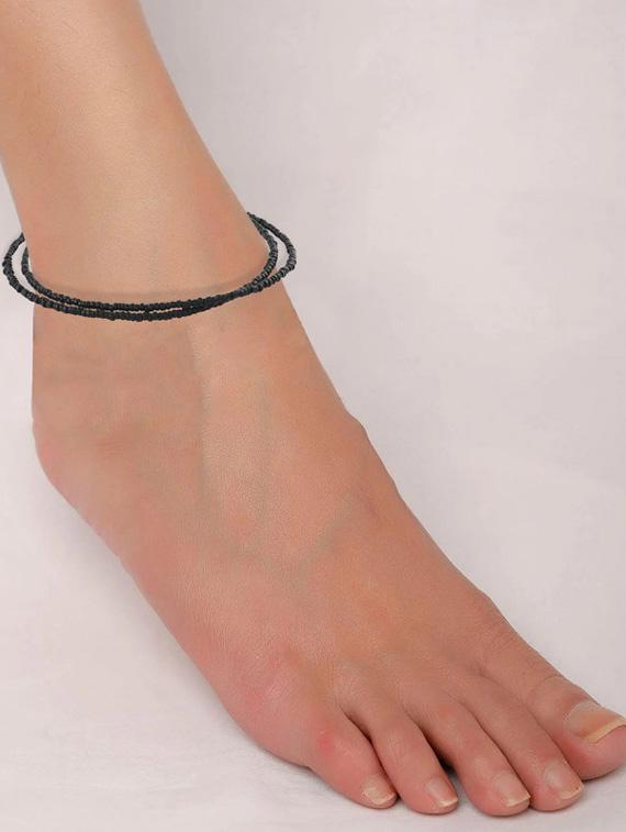 double strand beaded single leg anklet - 19944659 - Standard Image - 2