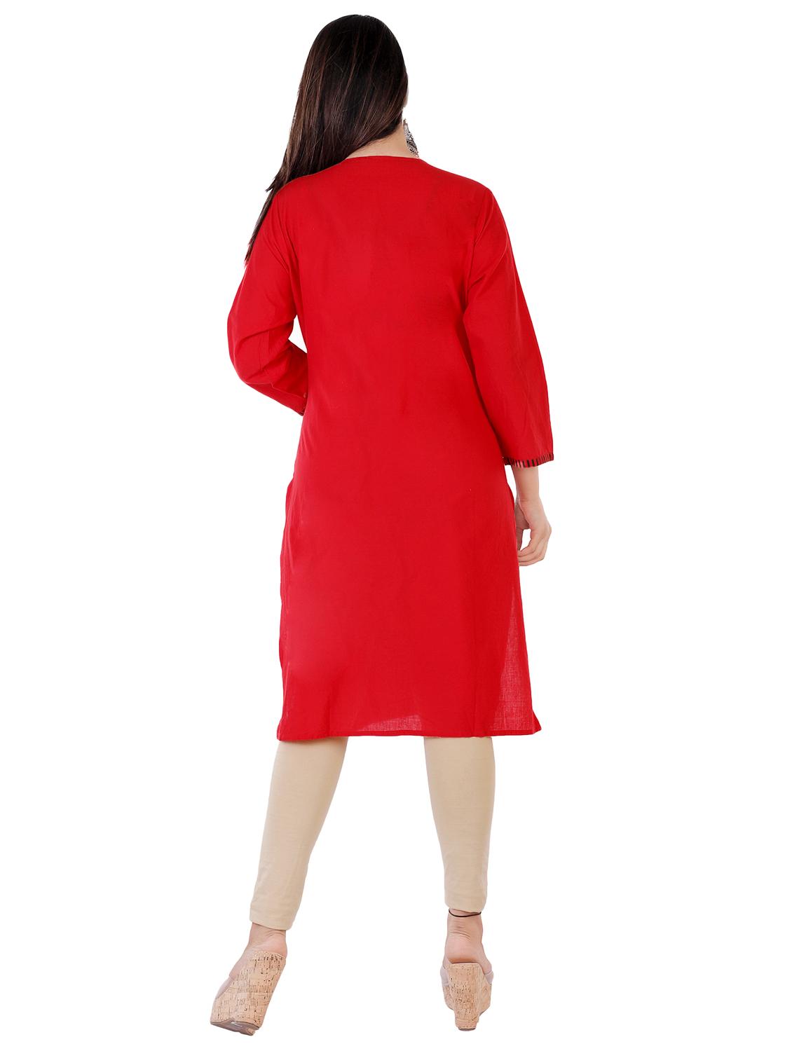 round neck printed straight kurta - 19944828 - Standard Image - 2
