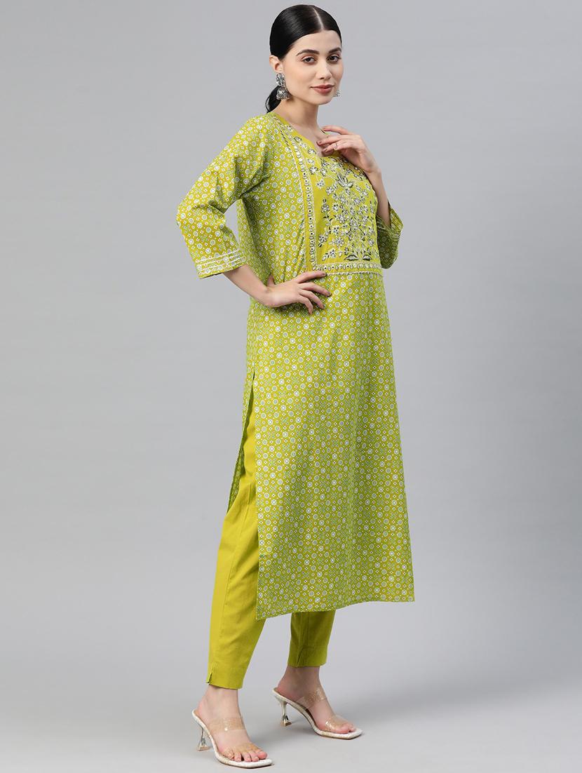 women three quarter sleeve kurta pant with dupatta set - 19944855 - Standard Image - 2