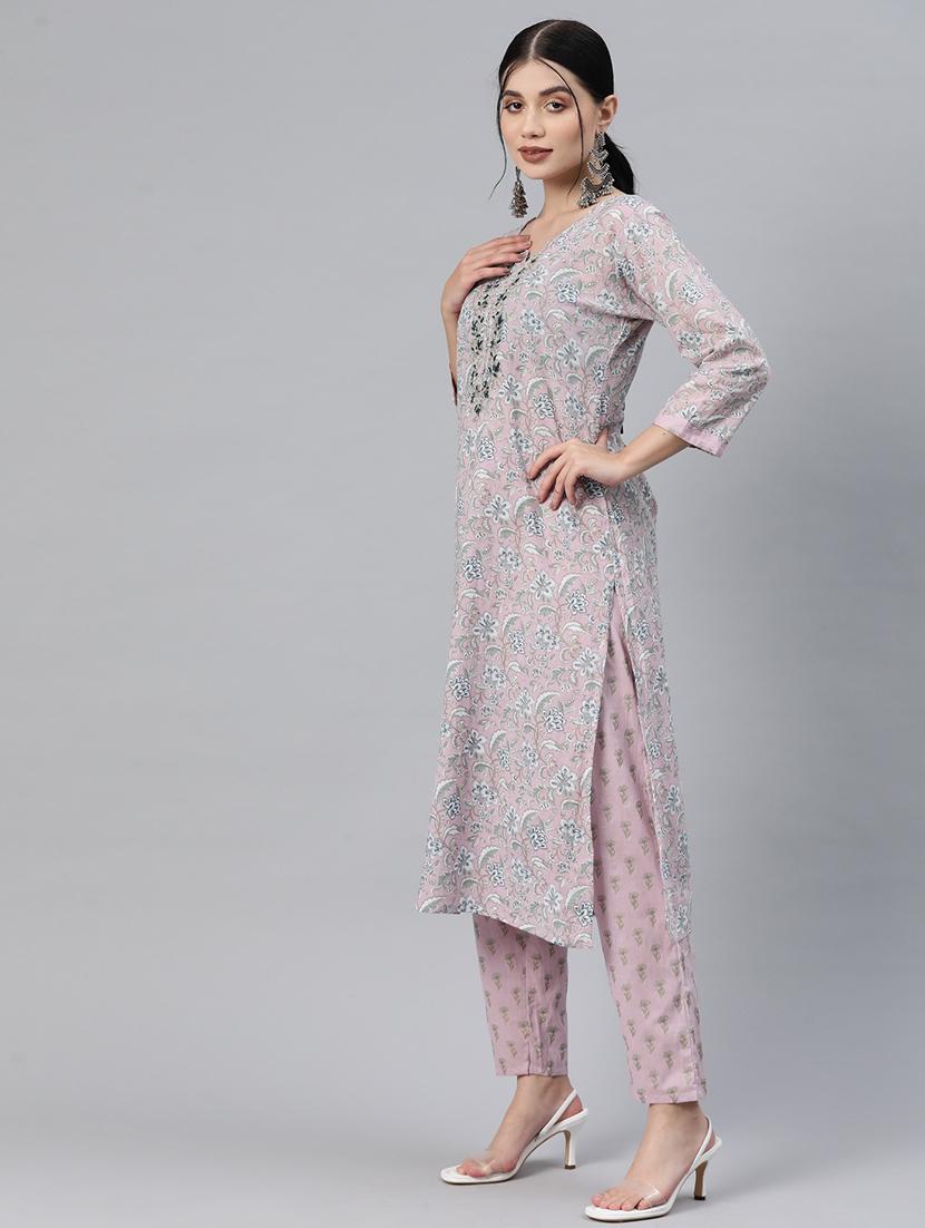 women three quarter sleeve kurta pant with dupatta set - 19944876 - Standard Image - 2
