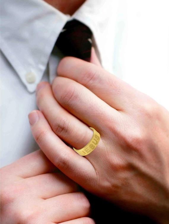 unisex gold plated finger ring - 19945310 - Standard Image - 2