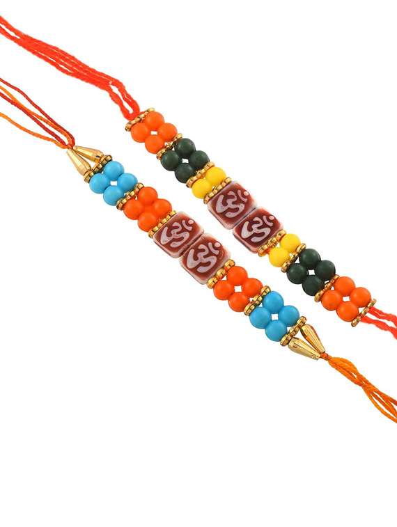 multi colored beads detailed rakhi set - 19945322 -  Standard Image - 2