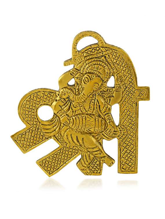 shree ganesha gold show piece for home