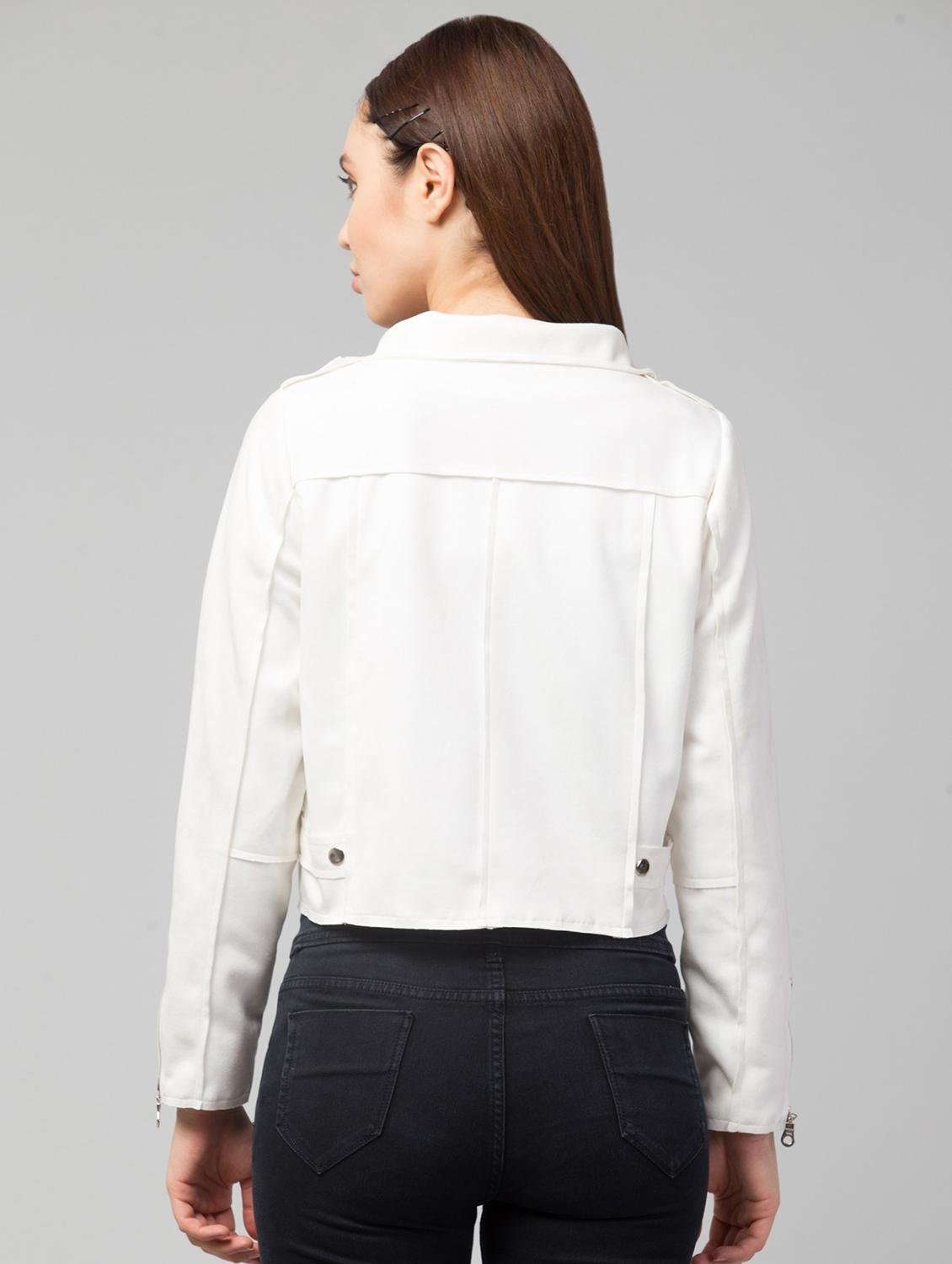 zipper solid beige regular jacket - 19945469 - Standard Image - 2