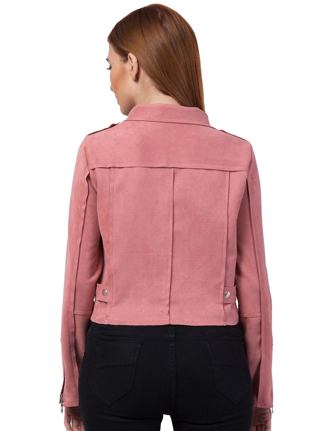 zipper solid pink regular jacket - 19945473 - Standard Image - 2