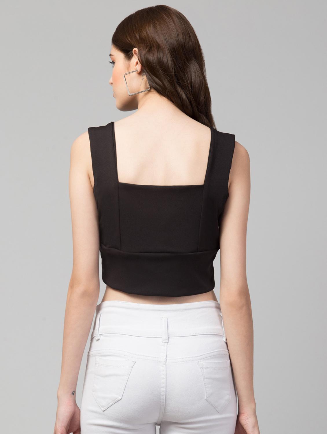 women's crop sweetheart neck top - 19945544 - Standard Image - 2