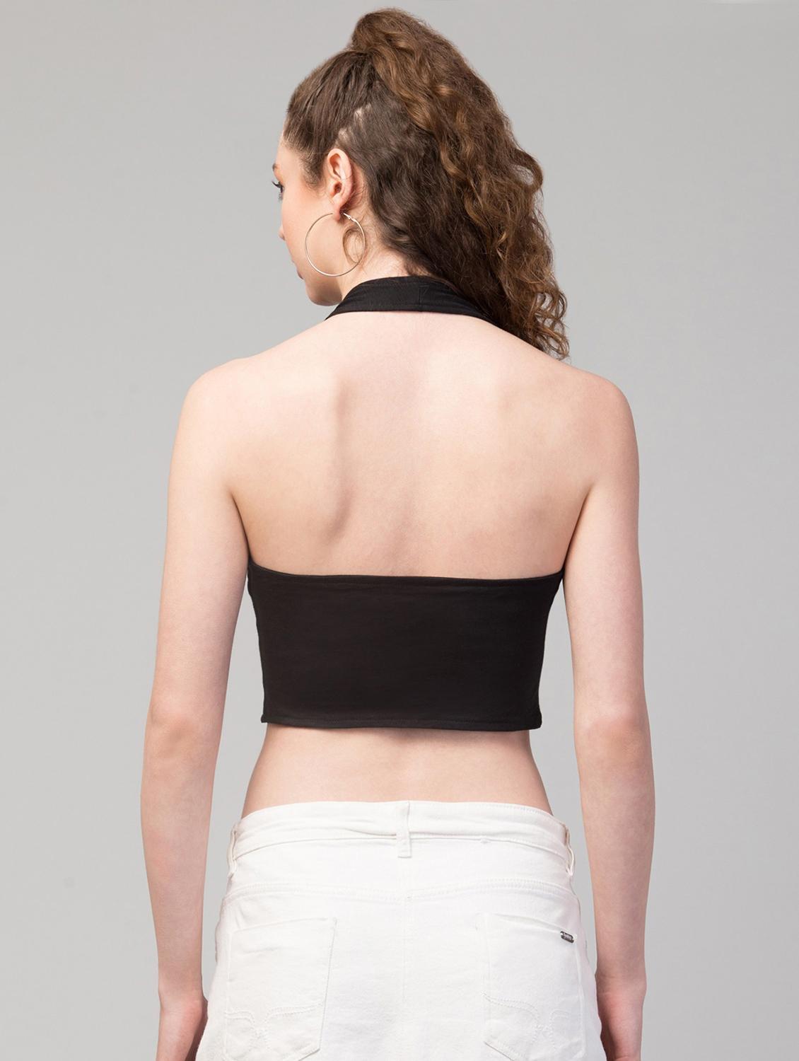 women's crop halter neck top - 19945616 - Standard Image - 2