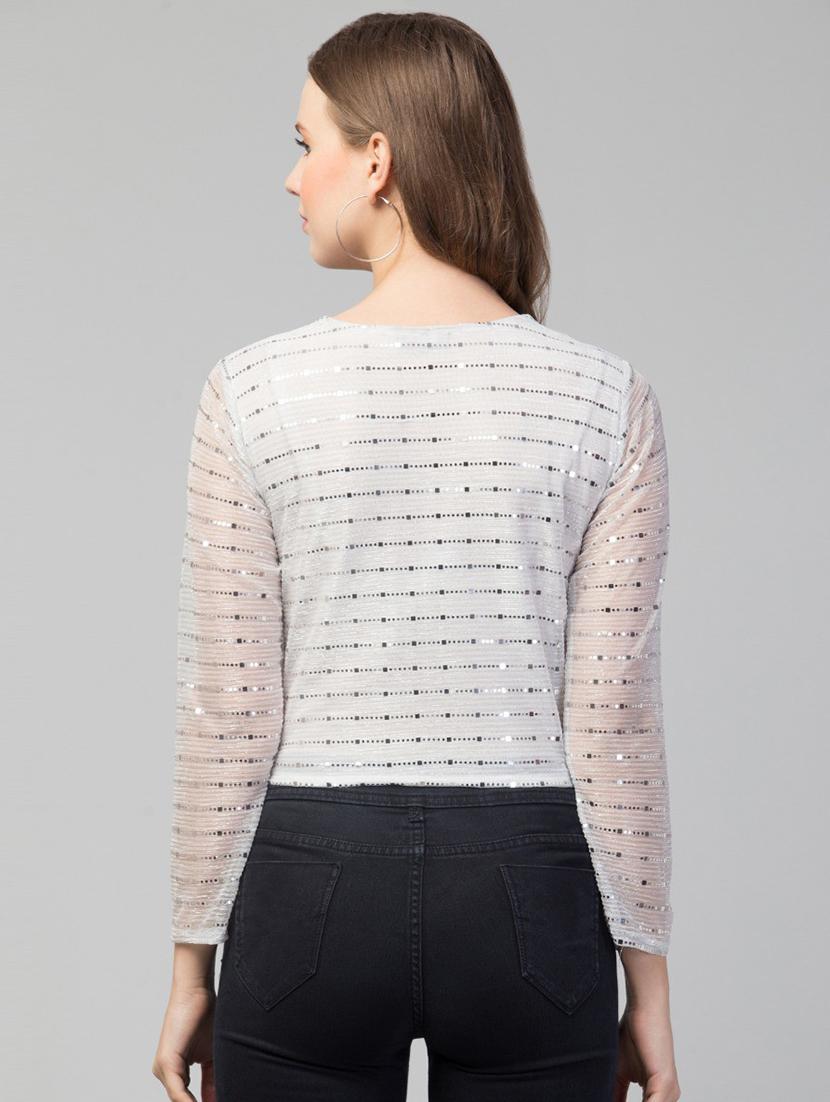 women's crop v neck top - 19945651 - Standard Image - 2