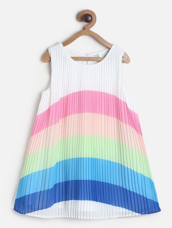 girls round neck sleeveless frock