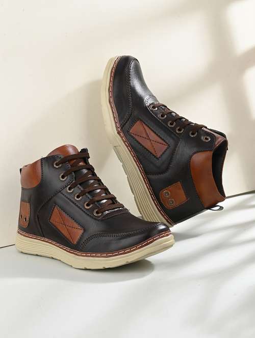 brown synthetic lace up sneaker - 19946983 -  Standard Image - 0