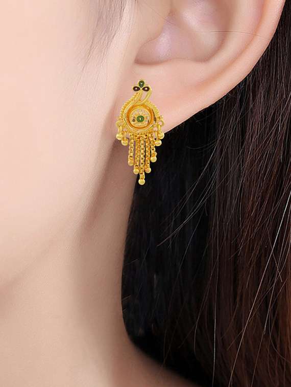 yellow brass balli earring - 19947157 -  Standard Image - 2