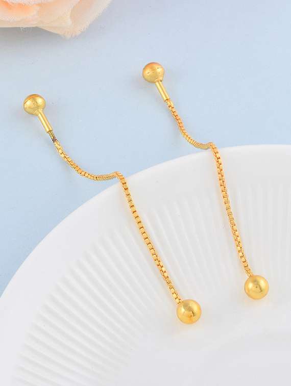 yellow gold plated brass drop earring - 19947158 - Zoom Image - 0
