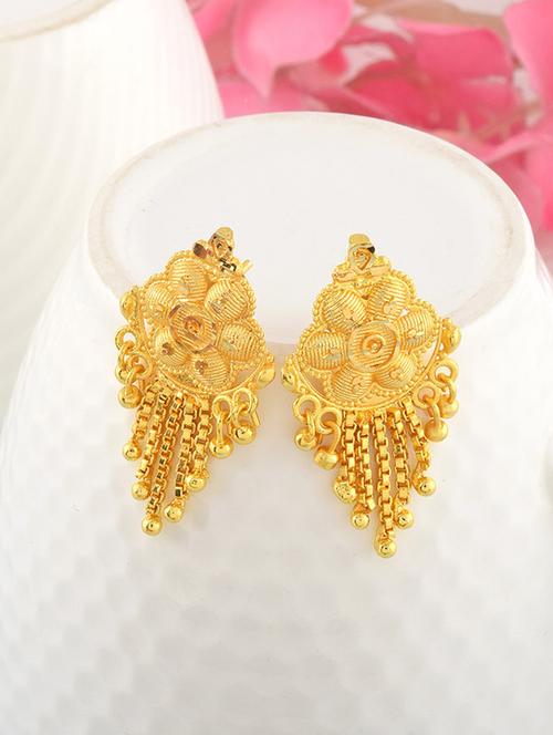 yellow goldplated brass balli earring - 19947161 - Standard Image - 0