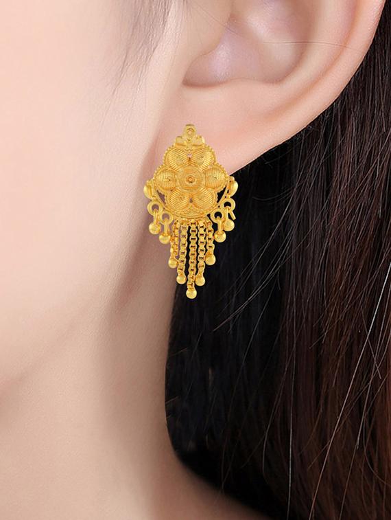yellow goldplated brass balli earring - 19947161 - Standard Image - 2