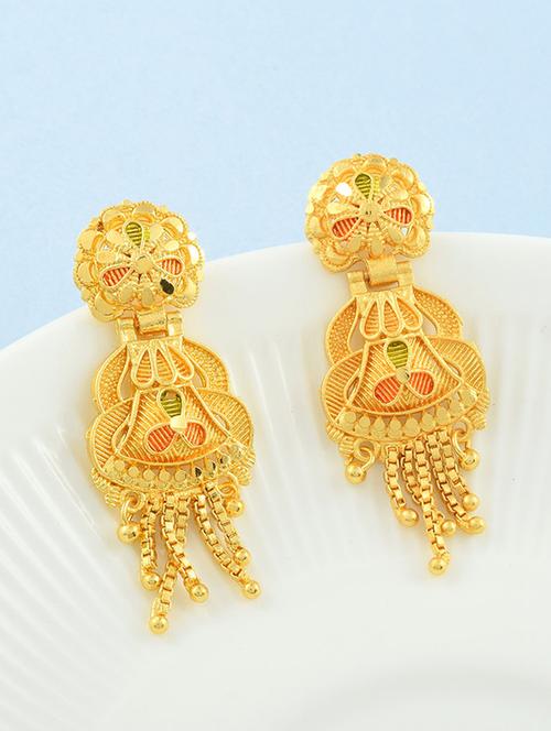 yellow goldplated brass balli earring - 19947168 -  Standard Image - 0