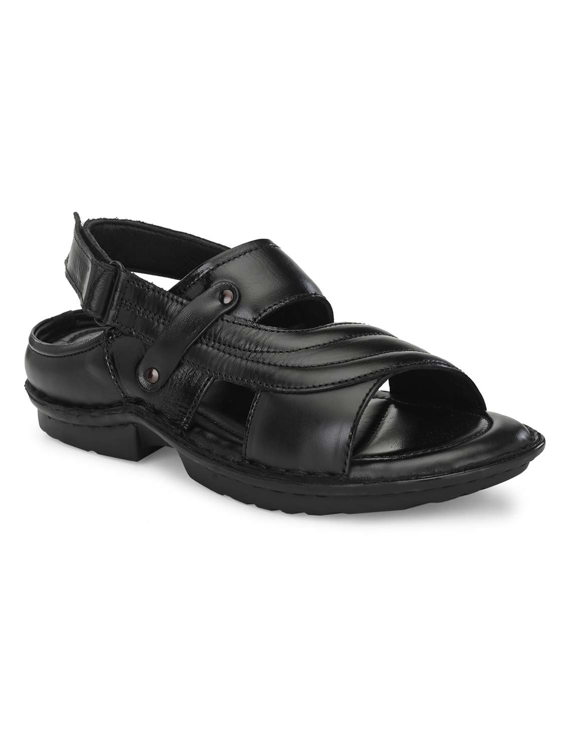 black back strap sandal