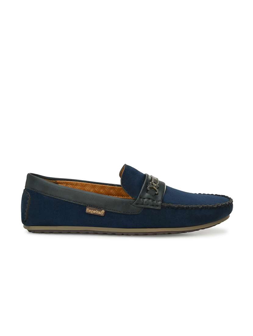 blue synthetic slip on loafers - 19947303 -  Standard Image - 2