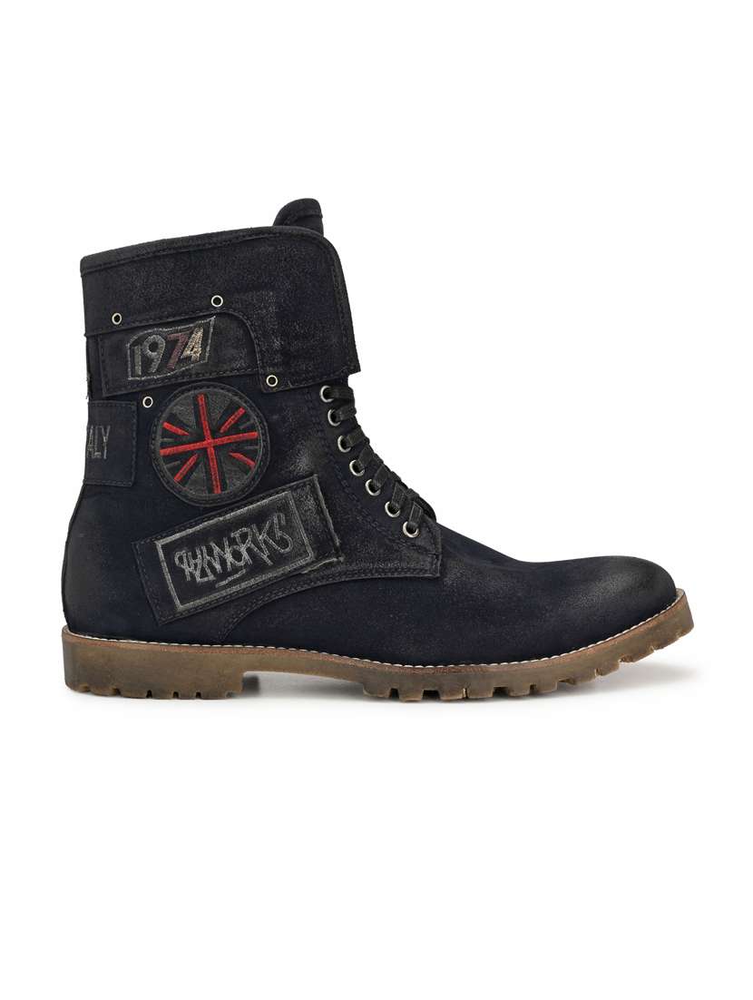 blue synthetic high tops boots - 19947307 -  Standard Image - 2