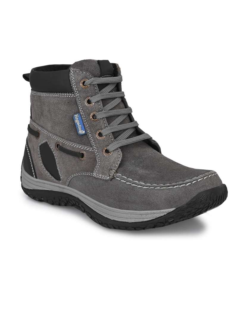 grey leather lace up boots - 19947328 - Zoom Image - 0