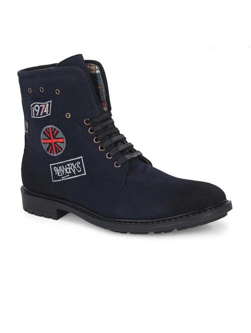 blue synthetic high tops boots - 19947360 - Standard Image - 0