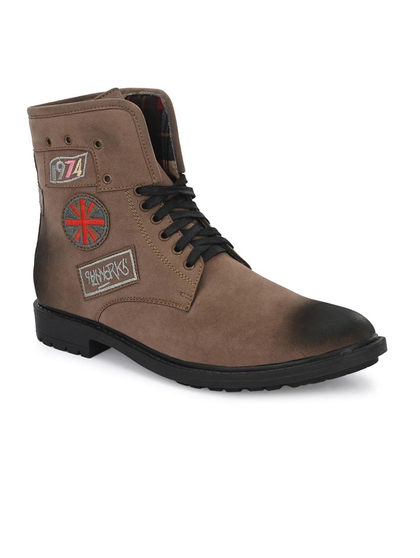 brown synthetic high tops boots - 19947367 - Zoom Image - 0
