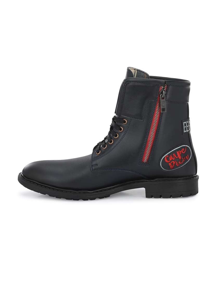 blue synthetic high tops boots - 19947368 -  Standard Image - 2