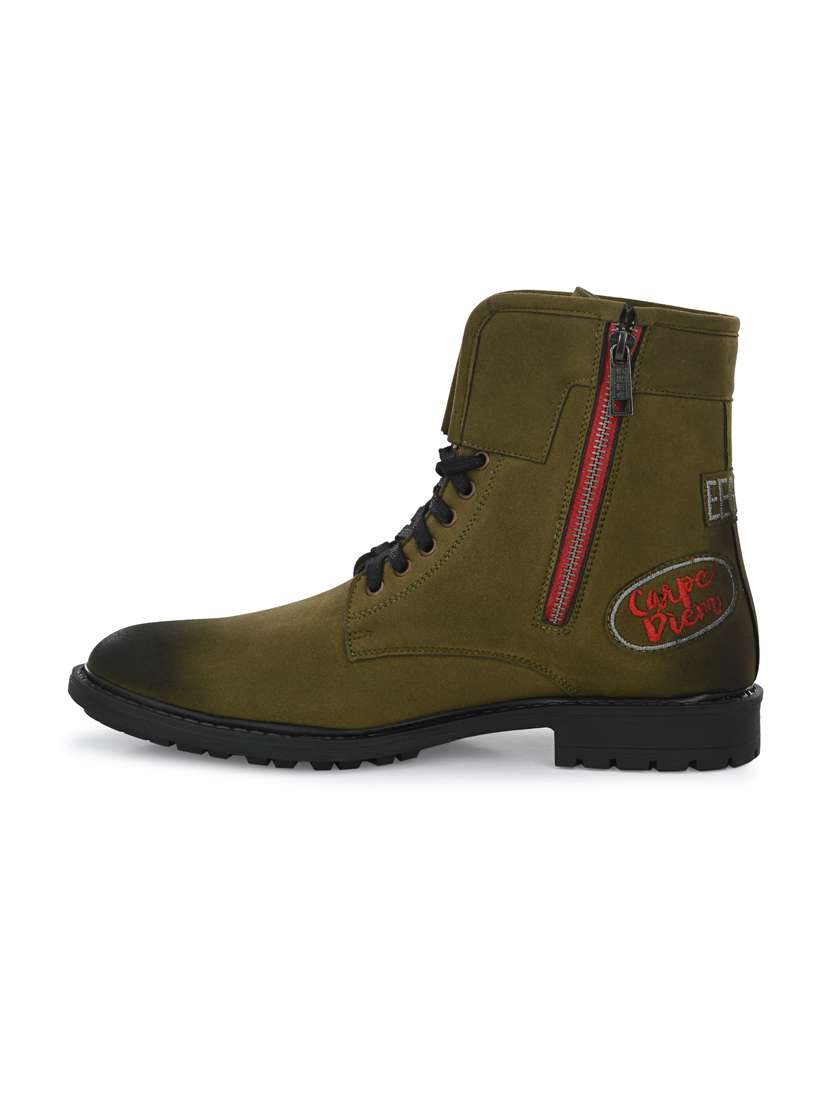 green synthetic high tops boots - 19947369 - Standard Image - 2