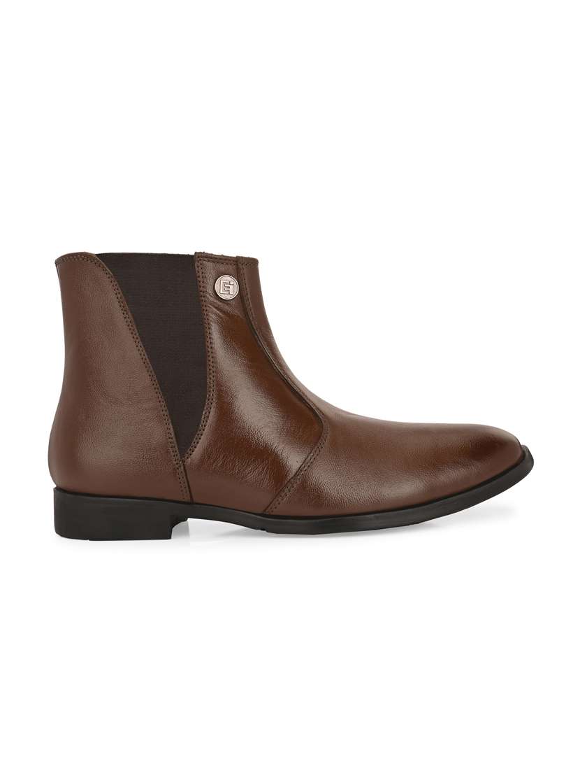 brown leather high ankle boots - 19947378 -  Standard Image - 2