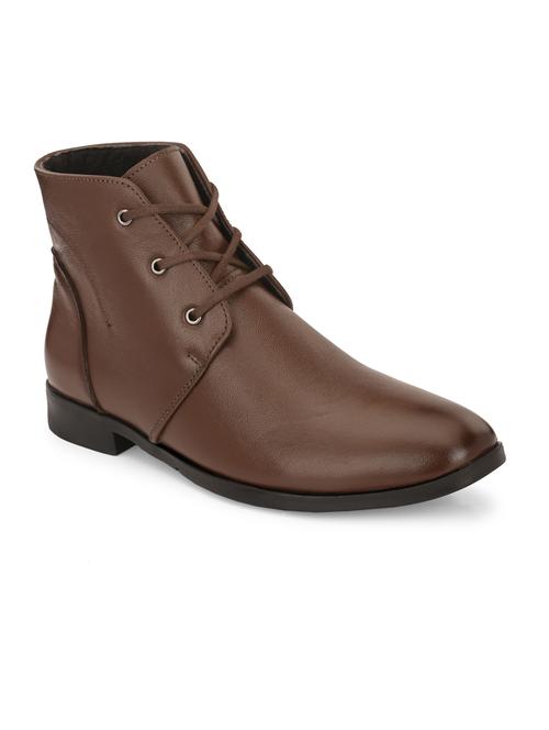 brown leather lace up boot - 19947387 - Standard Image - 0