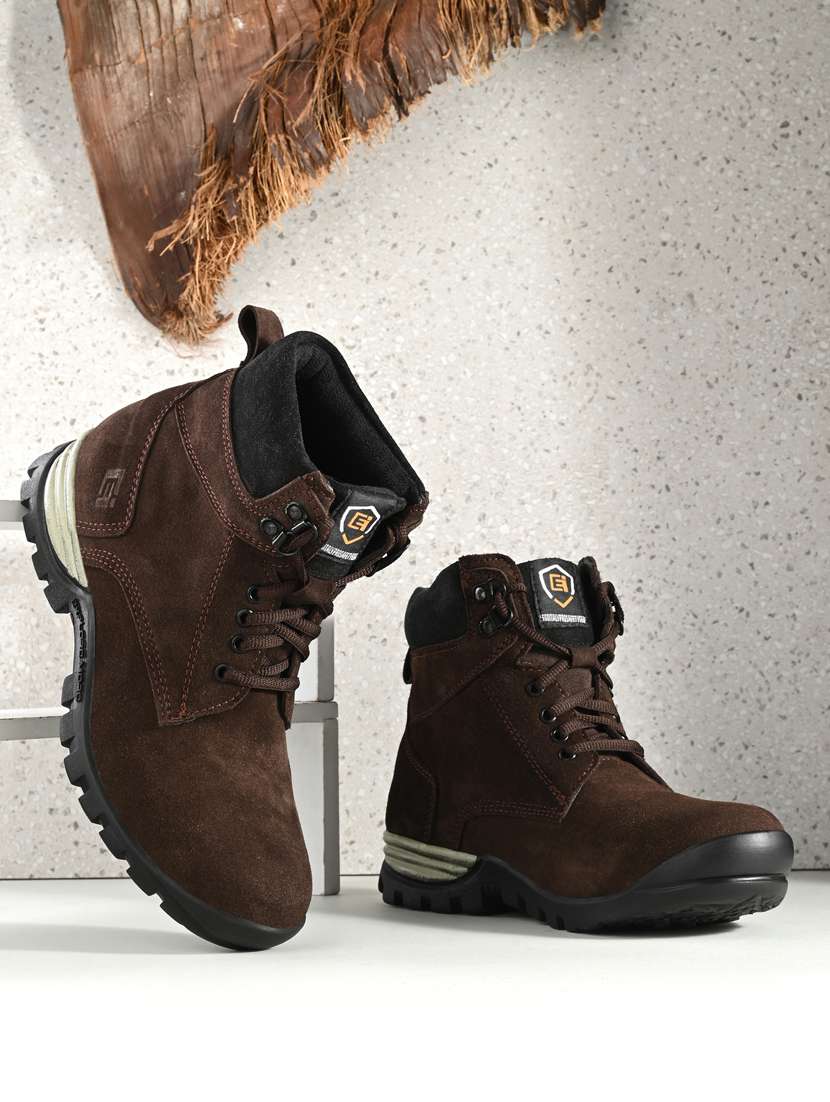 brown lace up high ankle boot