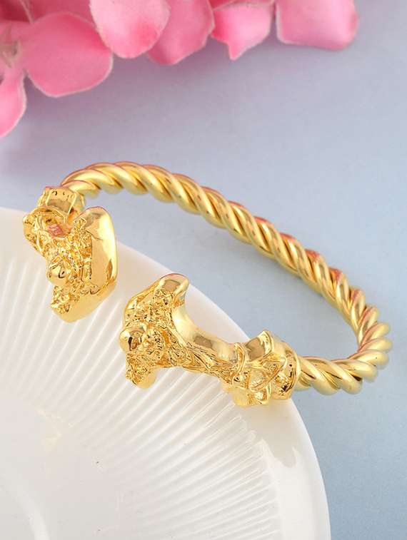 gold plated yellow brass cuffs men's bracelet