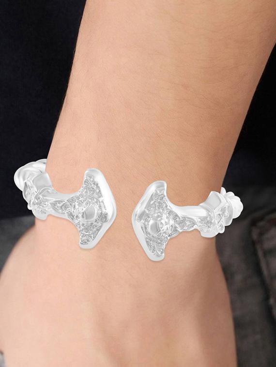 silver metal cuff bracelet - 19947503 - Standard Image - 2