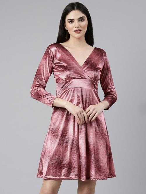women's fit & flare self design dress - 19947702 - Standard Image - 0