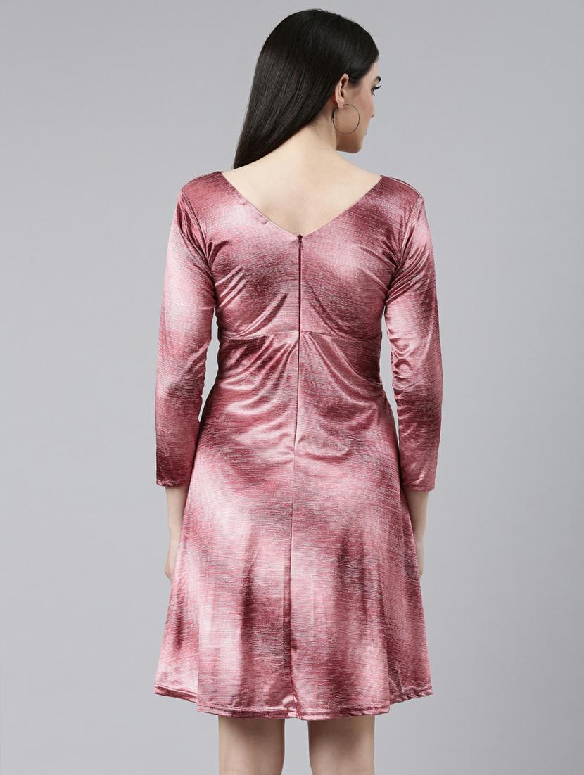 women's fit & flare self design dress - 19947702 - Standard Image - 2