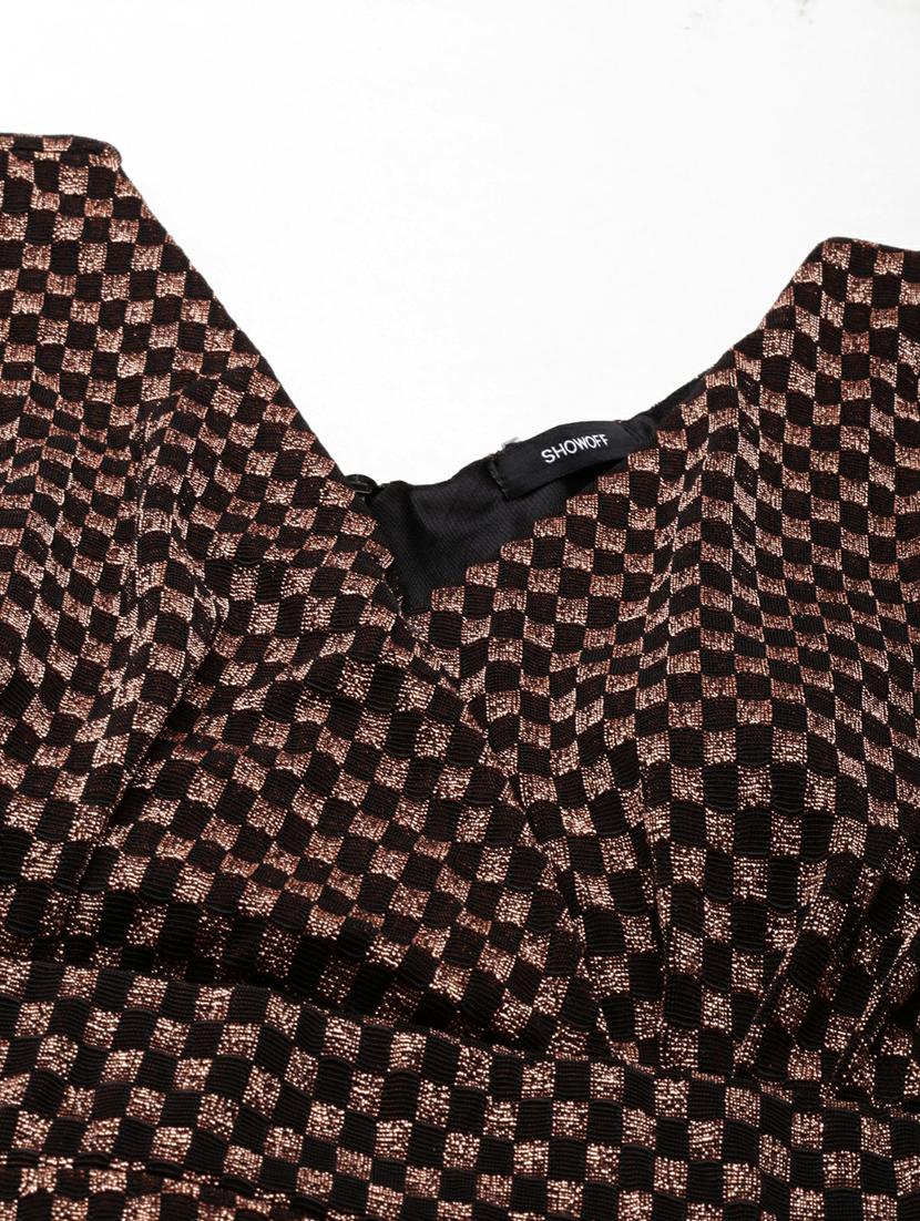 women's fit & flare geometric dress - 19947715 - Standard Image - 7