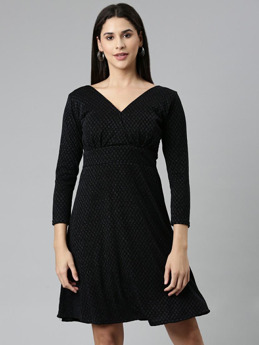 women's fit & flare self design dress - 19947716 - Zoom Image - 0