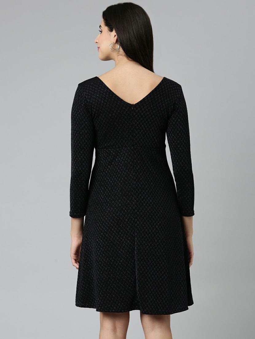 women's fit & flare self design dress - 19947716 - Standard Image - 2