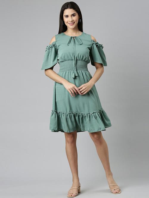 women's tiered dress solid dress - 19947720 -  Standard Image - 0