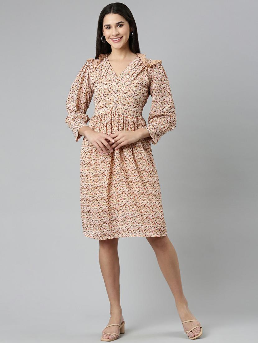 women's fit & flare checks dress - 19947727 - Zoom Image - 0