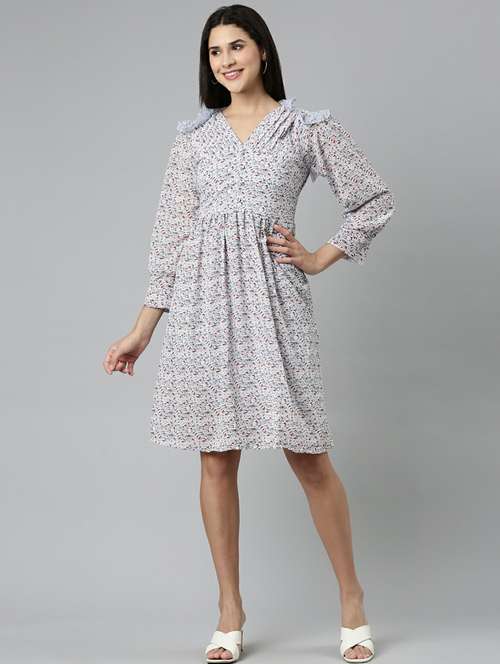 women's fit & flare checks dress - 19947728 - Standard Image - 0