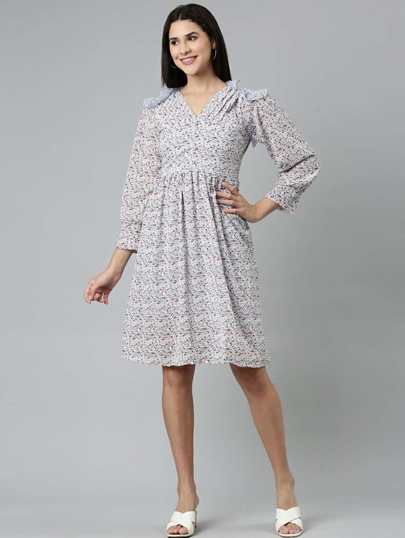 women's fit & flare checks dress - 19947728 - Zoom Image - 0