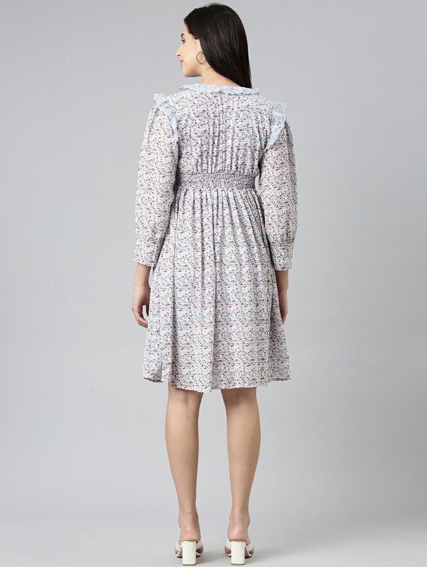 women's fit & flare checks dress - 19947728 - Standard Image - 2