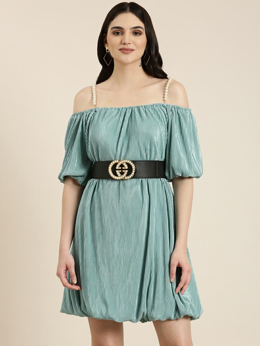 women's fit & flare solid dress - 19947741 -  Zoom Image - 0