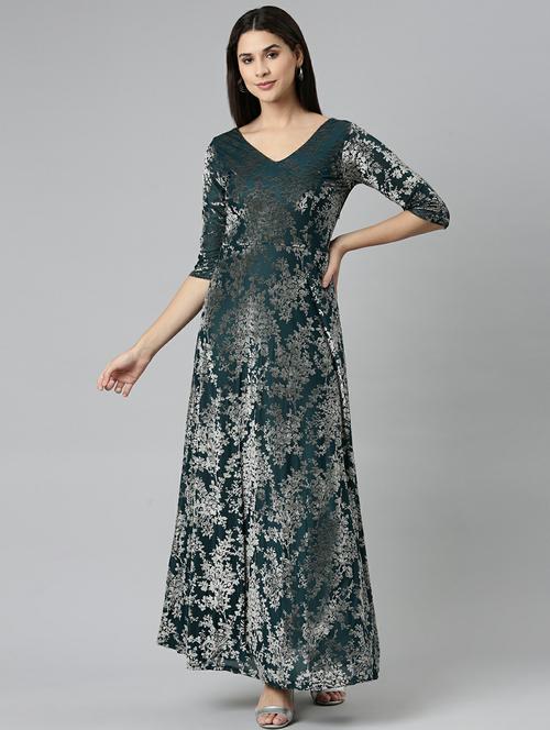 women's fit & flare printed dress - 19947774 -  Standard Image - 0