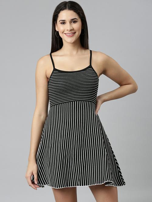 women's fit & flare striped dress - 19947785 - Standard Image - 0