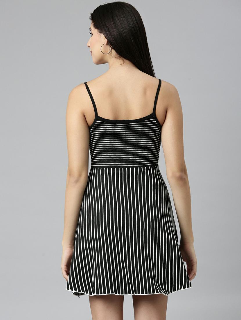 women's fit & flare striped dress - 19947785 - Standard Image - 2