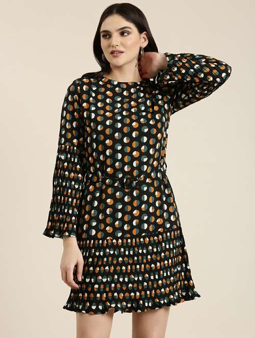 women's belted geometric dress - 19947796 -  Standard Image - 0
