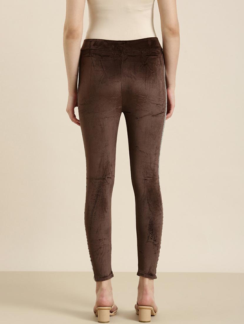 brown solid ankle length jegging - 19947860 - Standard Image - 2