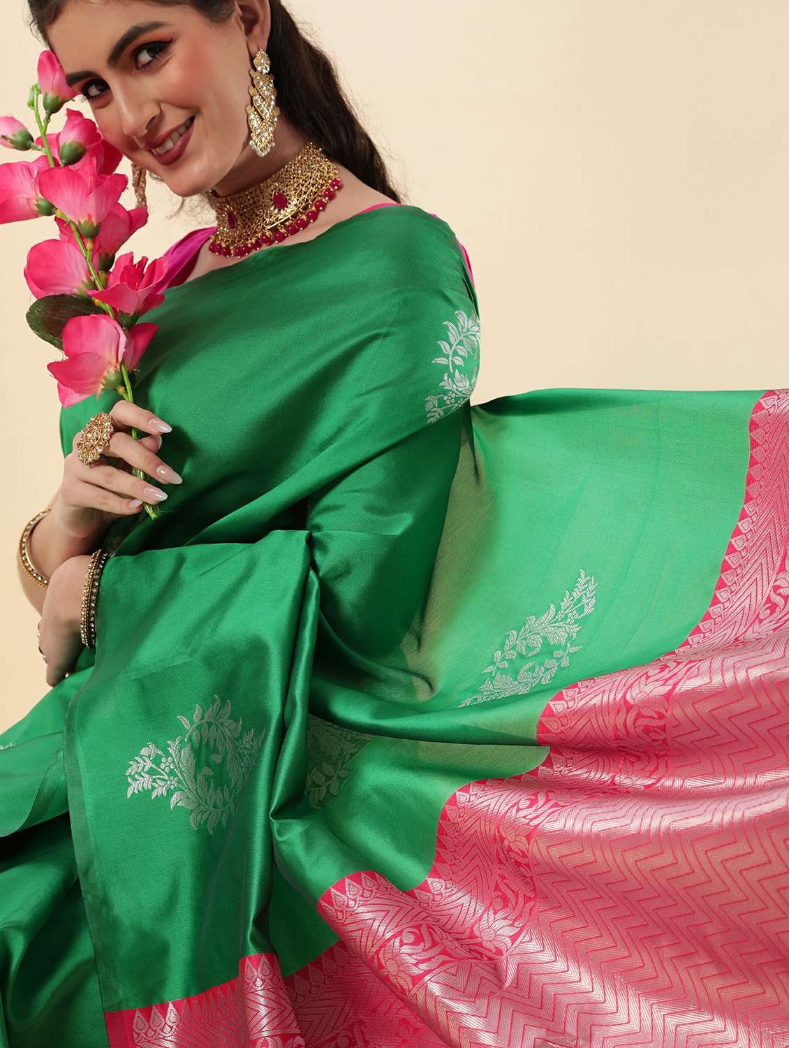 self designed banarasi saree with blouse - 19947900 - Standard Image - 2